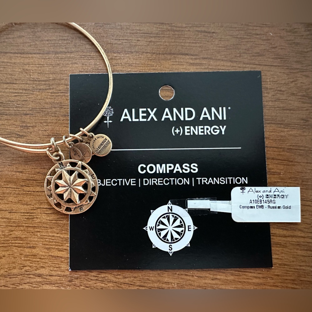 Alex and Ani Vintage Russian Gold “Compass” expandable charm Bracelet